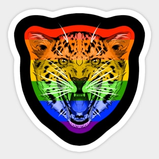 illustrated Jaguar PRIDE series gay pride flag Sticker